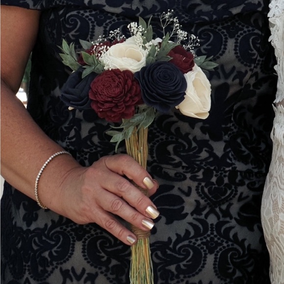 Prelude navy lace cold shoulder knee length dress NWT - Picture 9 of 11